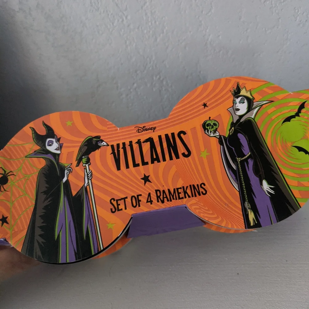 Disney Halloween Rare Black Villains Ramekins  Party Baking Serveware Decor